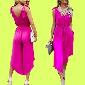 Elegant Pink Sleeveless Jumpsuit